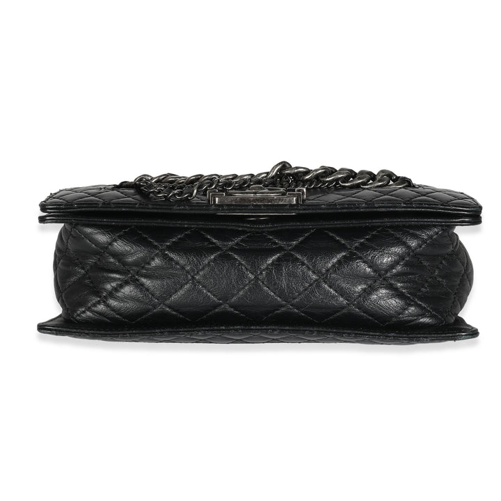 Chanel Black Lambskin Medium Enchained Boy Bag