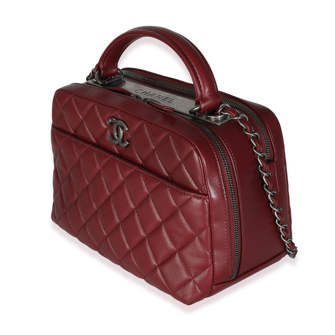 Chanel Burgundy Quilted Lambskin Medium Trendy CC Bowling Bag