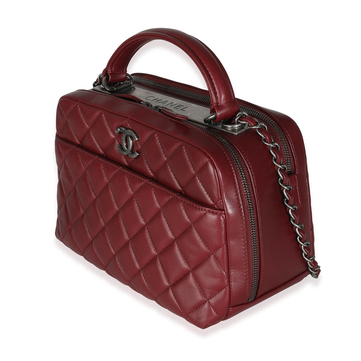 Chanel Burgundy Quilted Lambskin Medium Trendy CC Bowling Bag