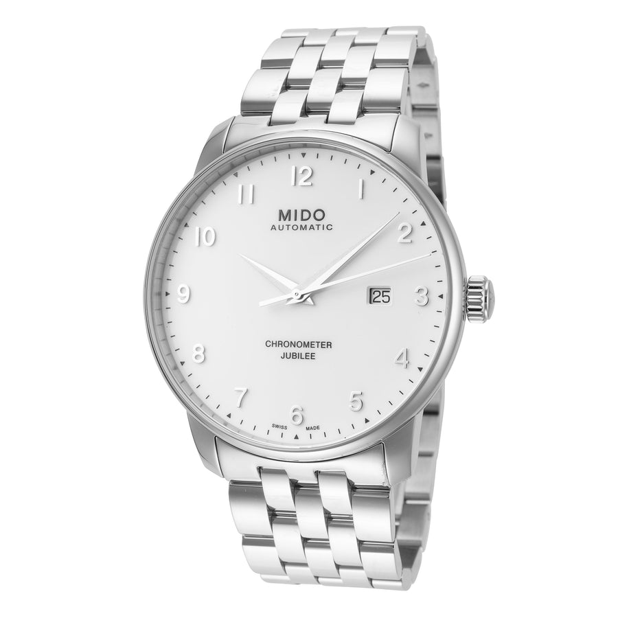 title:Mido Men's M0376081101200 Baroncelli Jubilee 42mm Automatic Watch;color:Silver