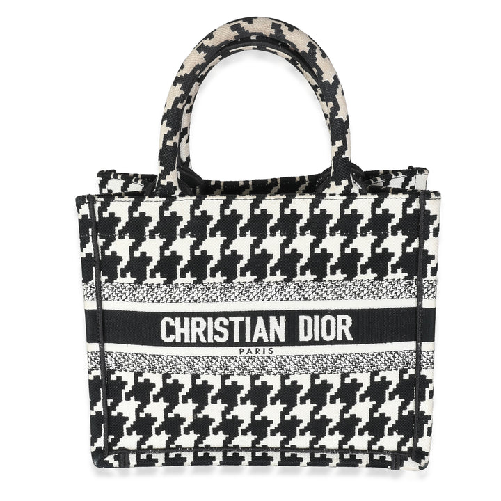 CHRISTIAN Top quality Dior Black White Houndstooth Small Book Tote