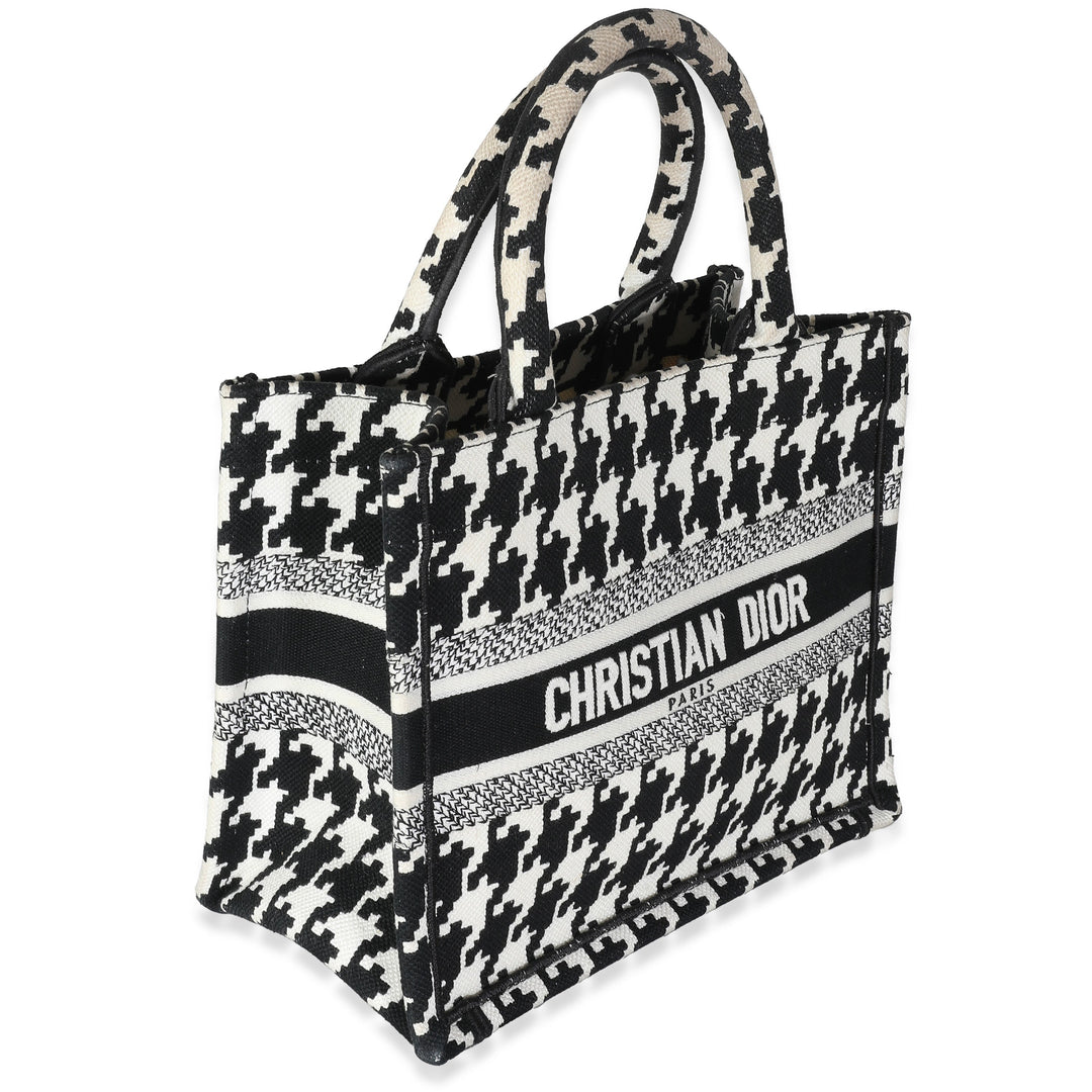 CHRISTIAN Top quality Dior Black White Houndstooth Small Book Tote