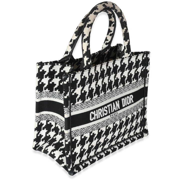 CHRISTIAN Top quality Dior Black White Houndstooth Small Book Tote