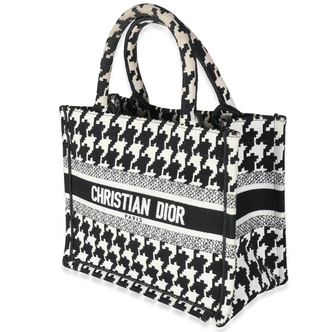CHRISTIAN Top quality Dior Black White Houndstooth Small Book Tote