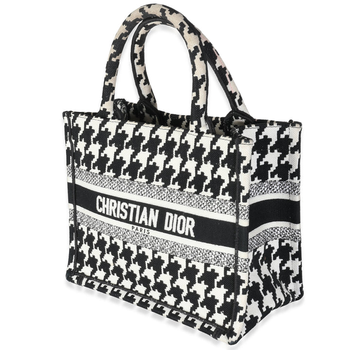 CHRISTIAN Top quality Dior Black White Houndstooth Small Book Tote