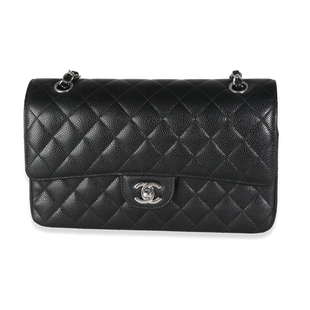 Chanel Black Quilted Caviar Medium Double Classic New Bag