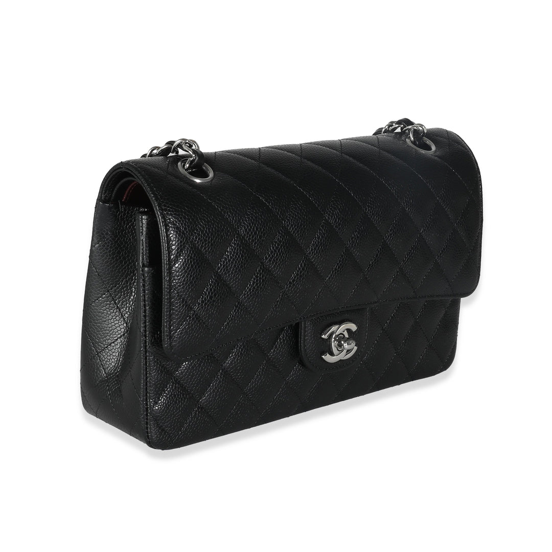 Chanel Black Quilted Caviar Medium Double Classic New Bag