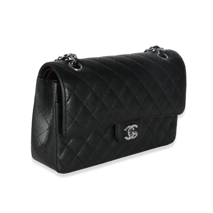 Chanel Black Quilted Caviar Medium Double Classic New Bag