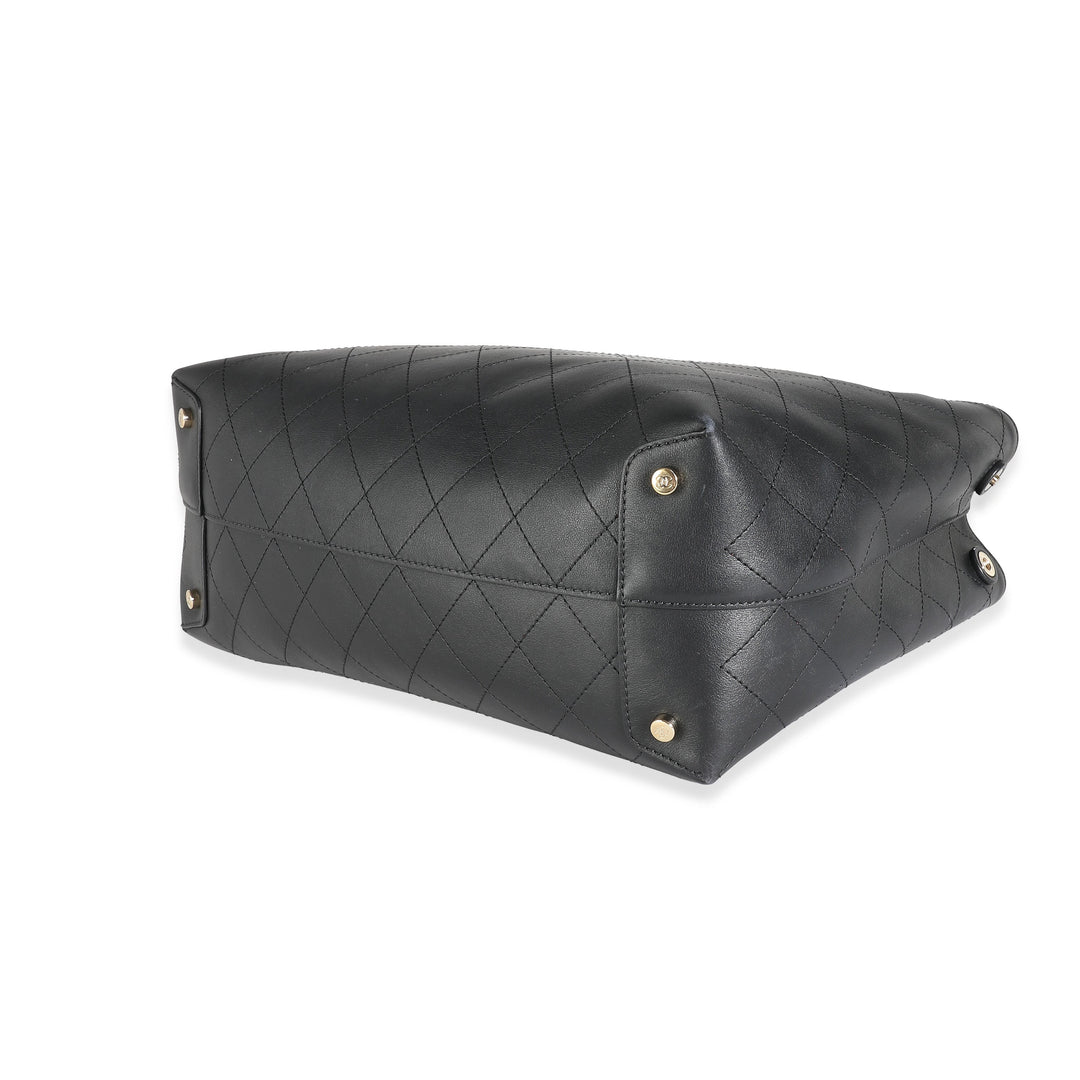 Chanel Black Quilted Calfskin Large Serial Shopper Tote