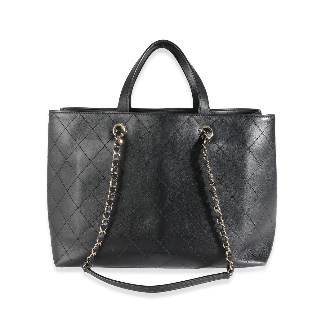 Chanel Black Quilted Calfskin Large Serial Shopper Tote