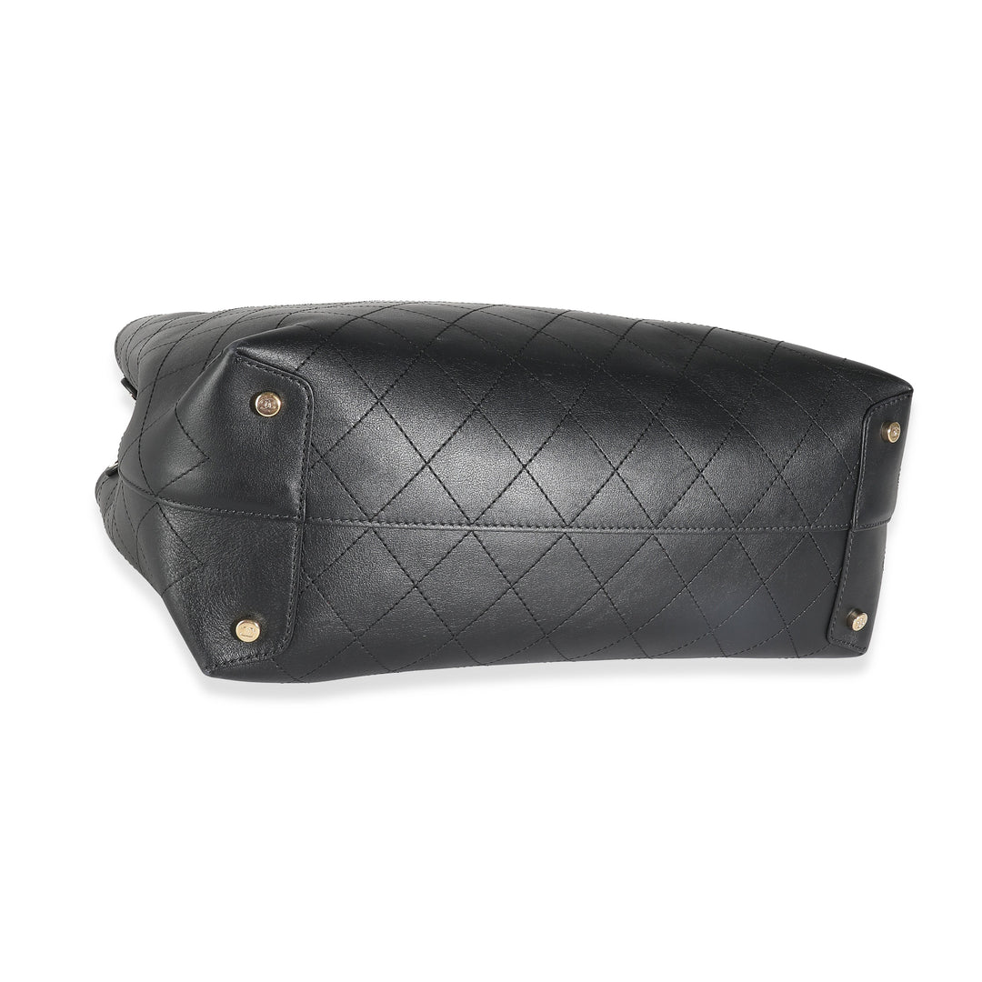 Chanel Black Quilted Calfskin Large Serial Shopper Tote