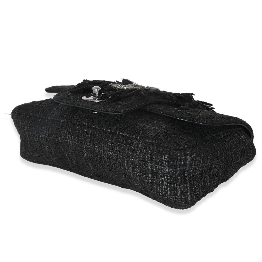 Chanel Black Tweed Swarovski Fringe New Bag