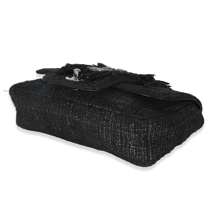 Chanel Black Tweed Swarovski Fringe New Bag