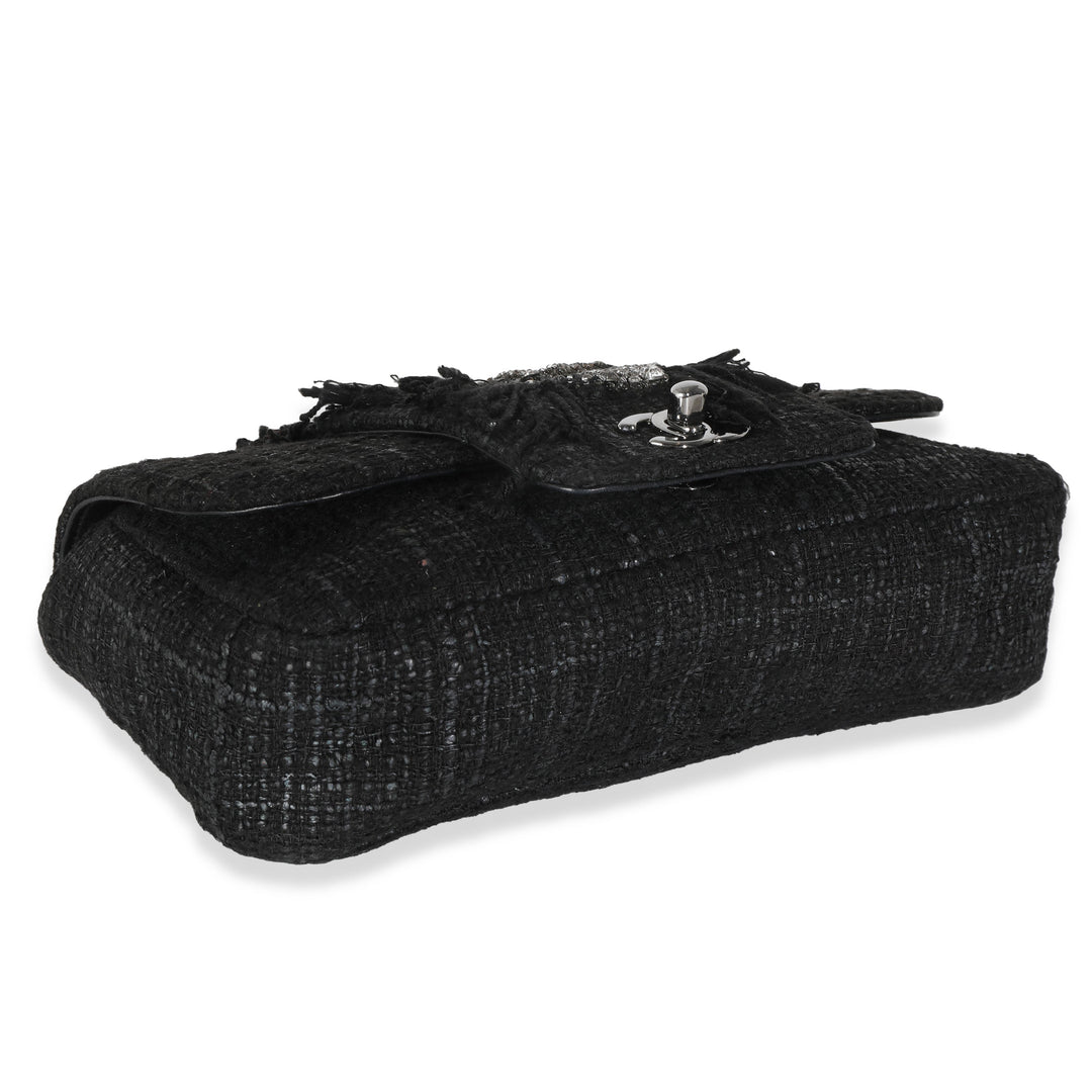 Chanel Black Tweed Swarovski Fringe New Bag