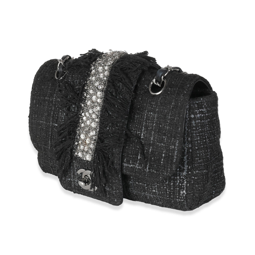 Chanel Black Tweed Swarovski Fringe New Bag
