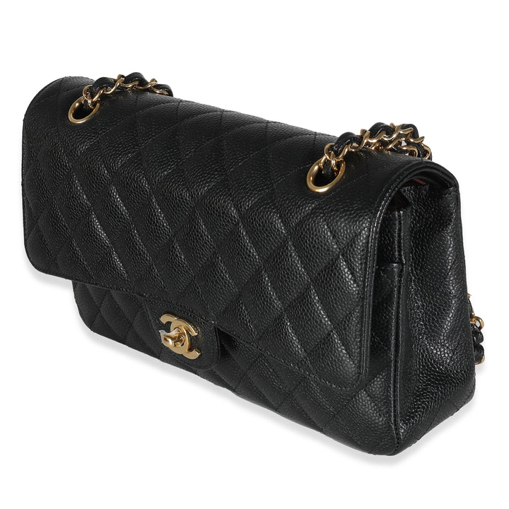 Chanel Black Quilted Caviar Medium Classic Double New Bag