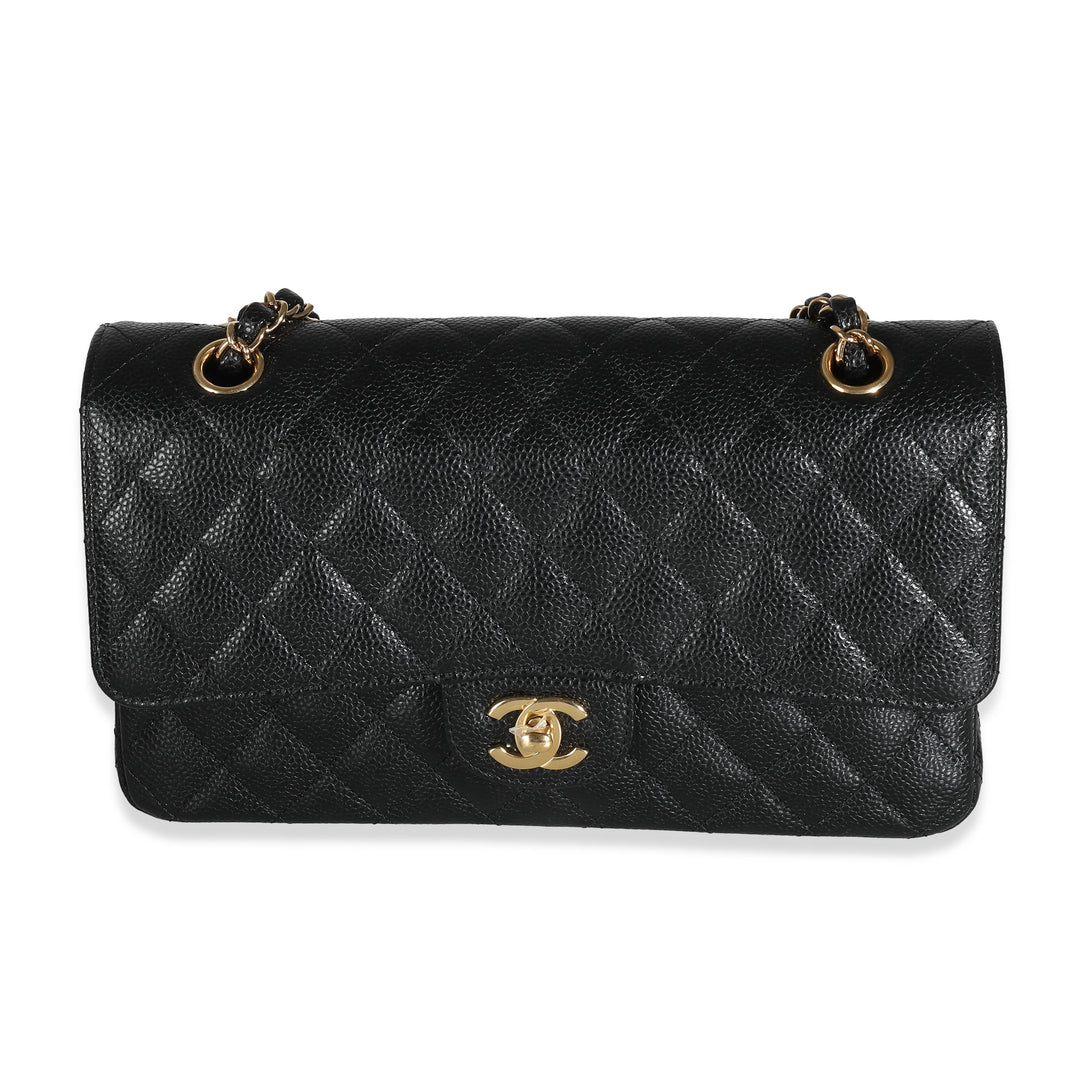 Chanel Black Quilted Caviar Medium Classic Double New Bag