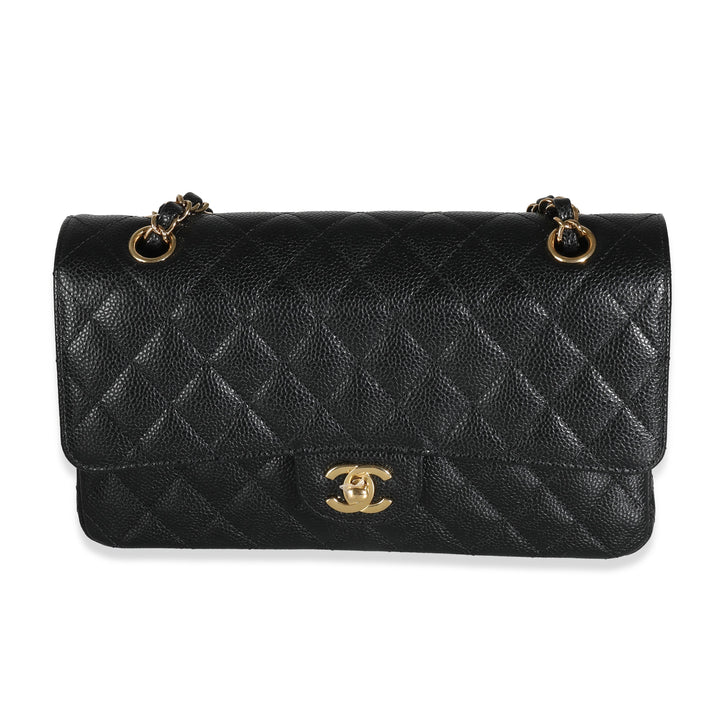 Chanel Black Quilted Caviar Medium Classic Double New Bag
