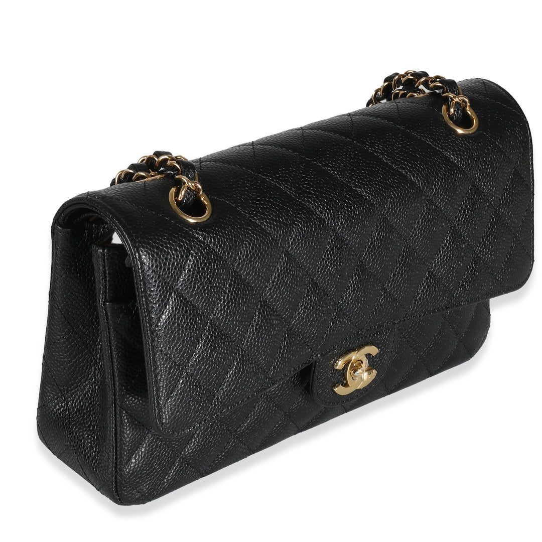 Chanel Black Quilted Caviar Medium Classic Double New Bag