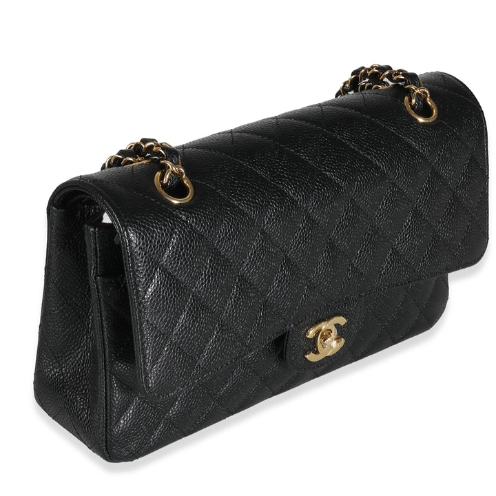 Chanel Black Quilted Caviar Medium Classic Double New Bag