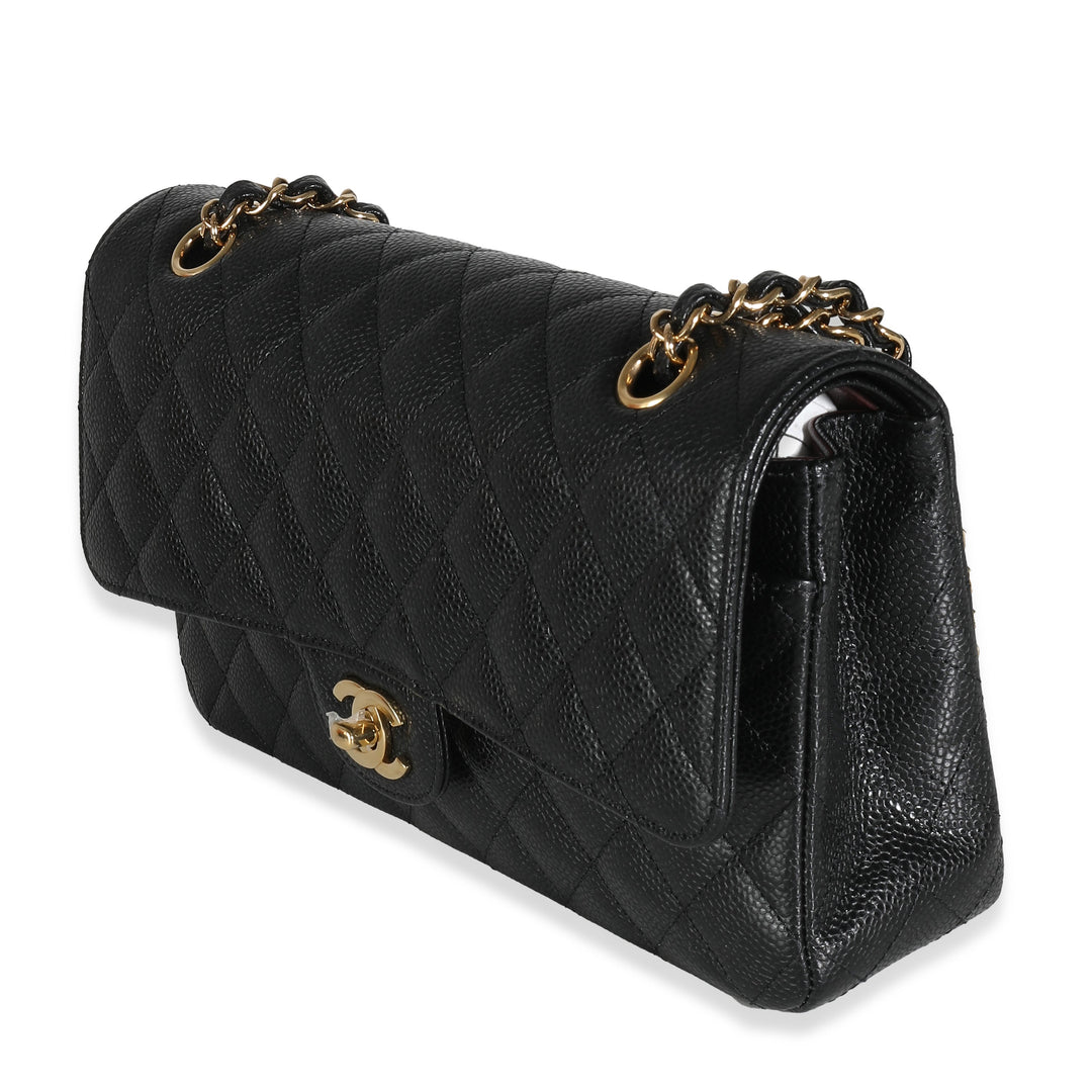 Chanel Black Quilted Caviar Medium Classic Double New Bag