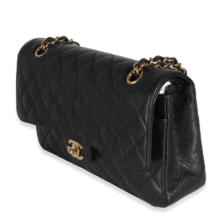 Chanel Black Quilted Caviar Medium Classic Double New Bag