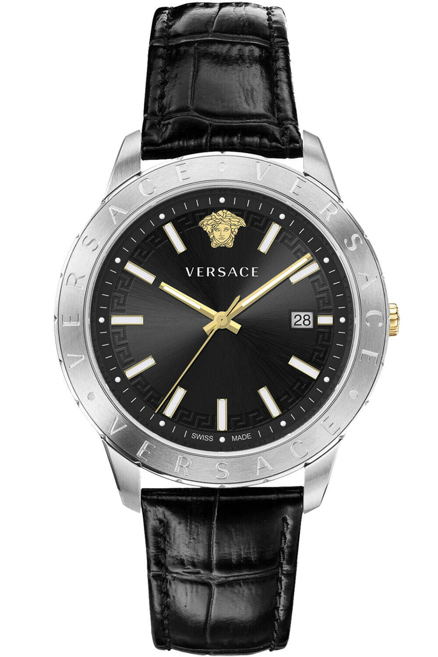 title:Versace Men's VE2C00221 Univers 42mm Quartz Watch;color:Black