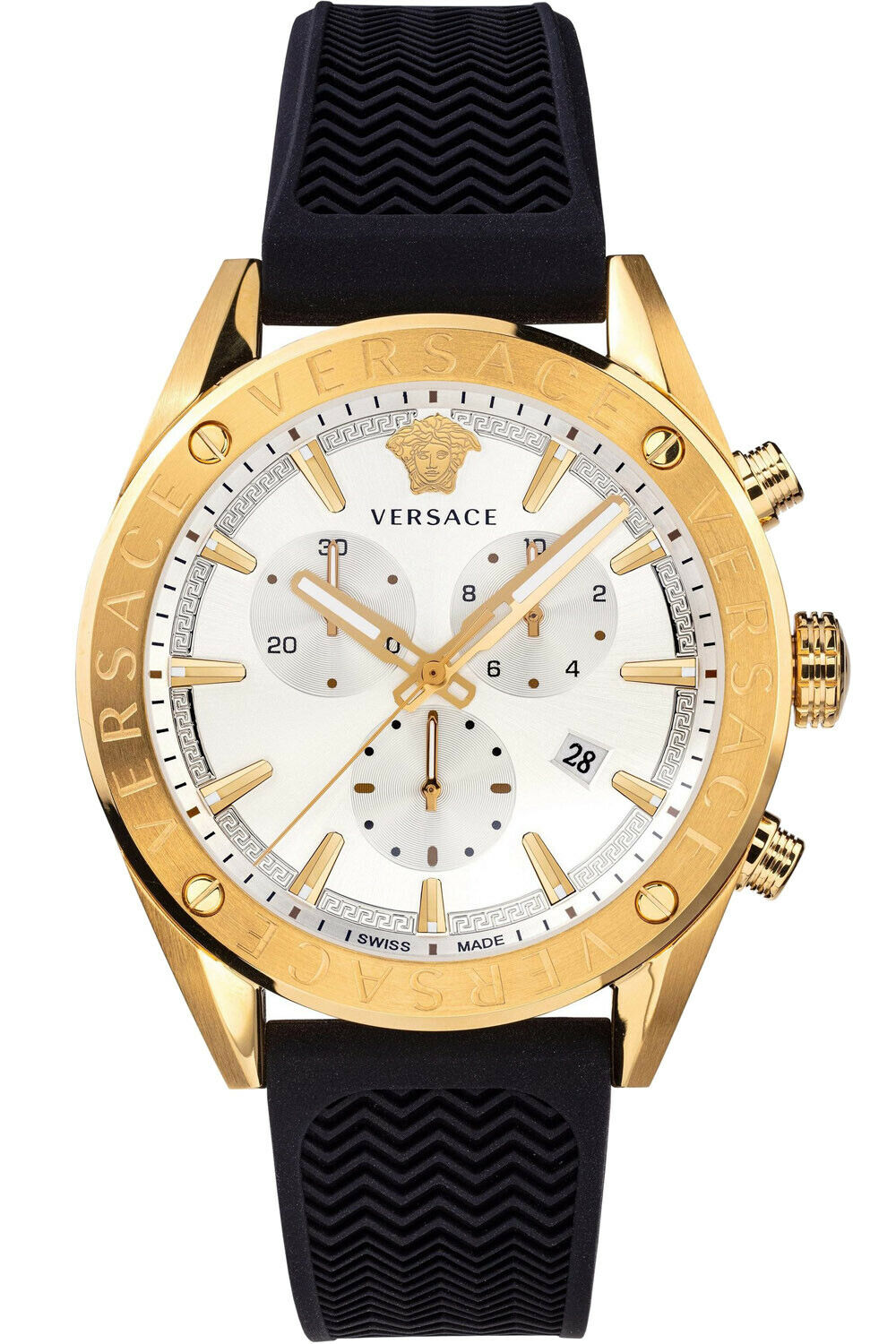 title:Versace Men's VEHB00219 V-Chrono 45mm Quartz Watch;color:Black