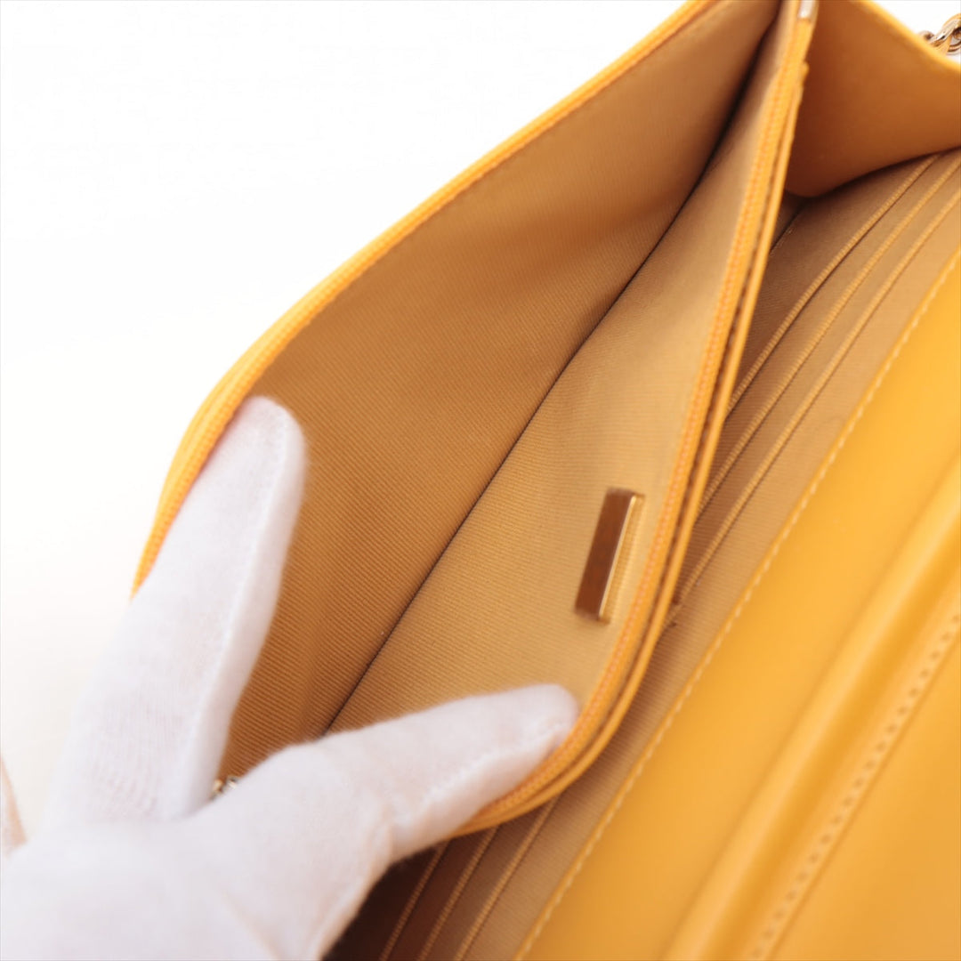 Top Quality Chanel Wallet on Chain in Patent Yellow