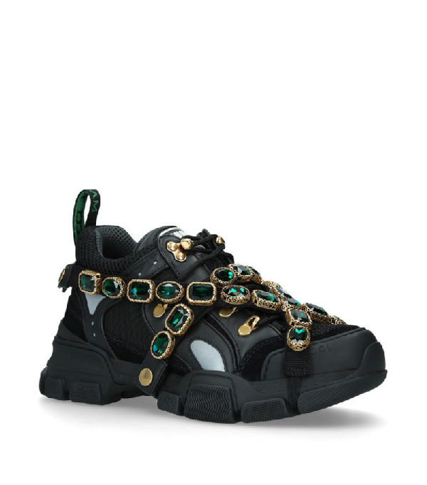 GUCCI FLASHTRACK MEN'S SNEAKERS WITH REMOVABLE CRYSTALS