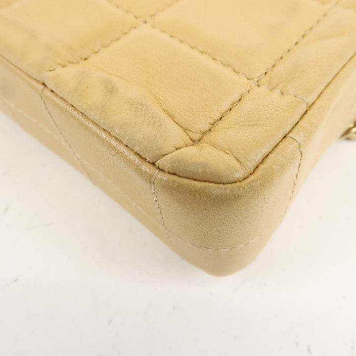 Top Quality Chanel Chocolate Bar Lamb Skin Chain Shoulder Bag Beige A15316