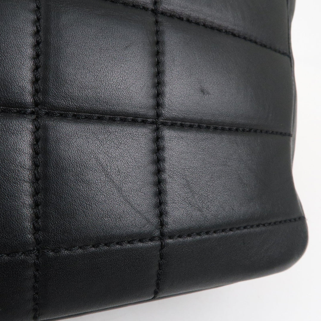 Top Quality Chanel Chocolate Bar Lamb Skin Chain Tote Bag Black