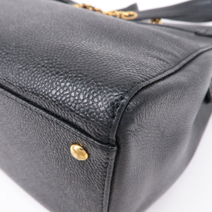 Top Quality Chanel Caviar Skin Chain Tote Bag Shoulder Bag Gold Black
