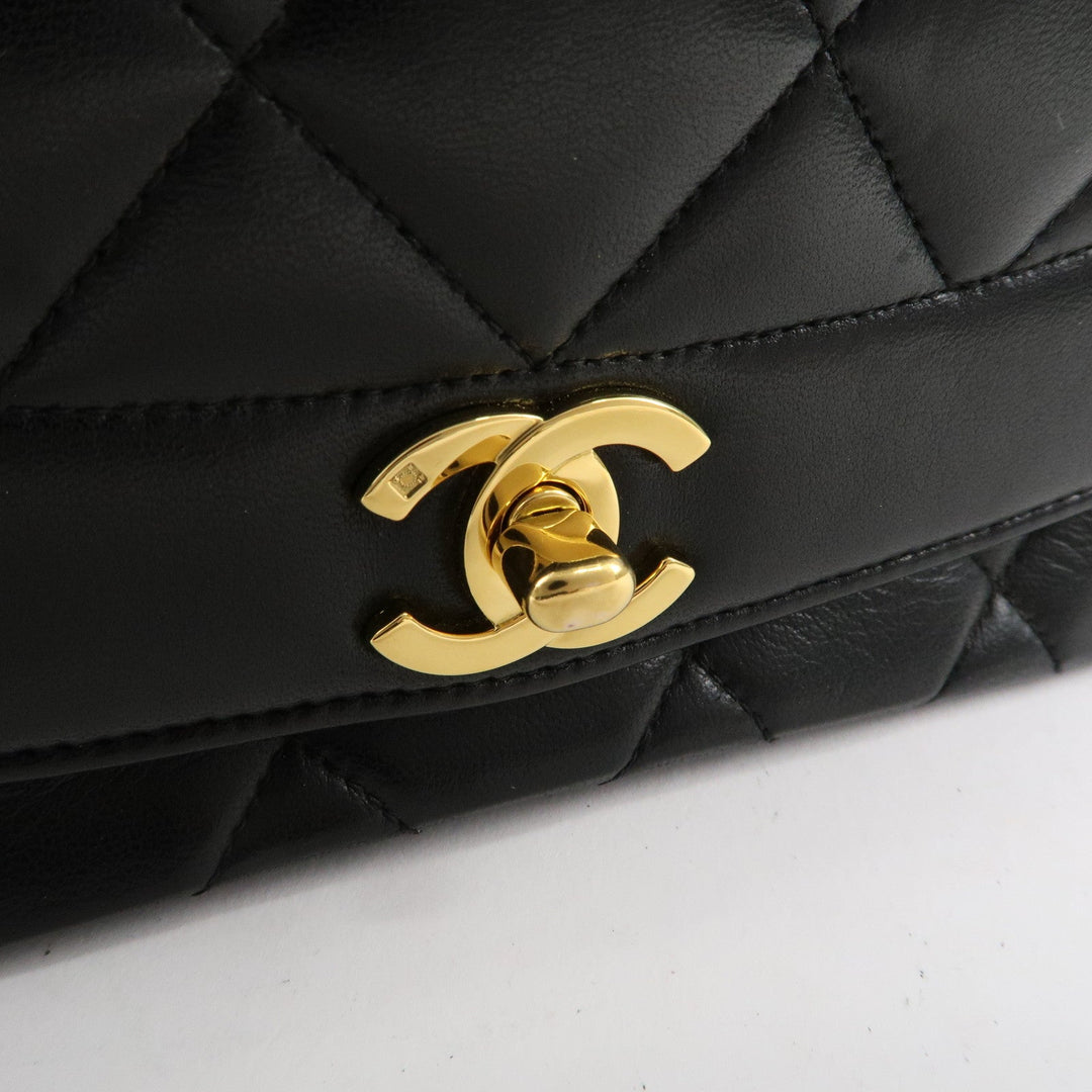 Top Quality Chanel Matelasse Lambskin Diana Chain Shoulder Bag Black A01165