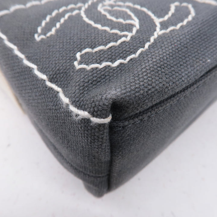 Top Quality Chanel Chocolate Bar Wild Stitch Canvas Hand Bag Gray