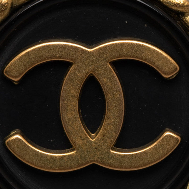Top Quality Chanel Vintage Cocomark Wind Cars Earrings Gold Black Mack   CHANEL