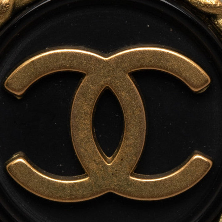 Top Quality Chanel Vintage Cocomark Wind Cars Earrings Gold Black Mack   CHANEL