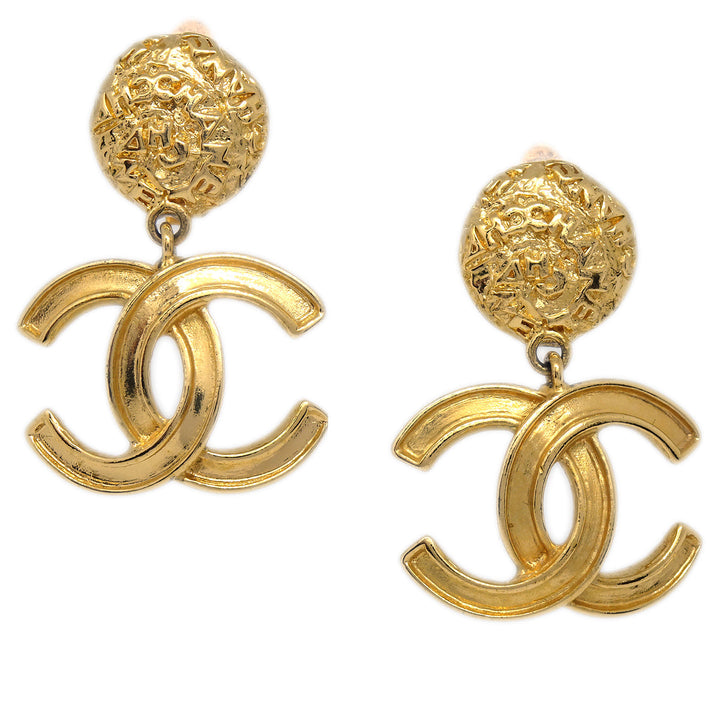 Top Quality Chanel Gold Dangle Earrings Clip-On 95A