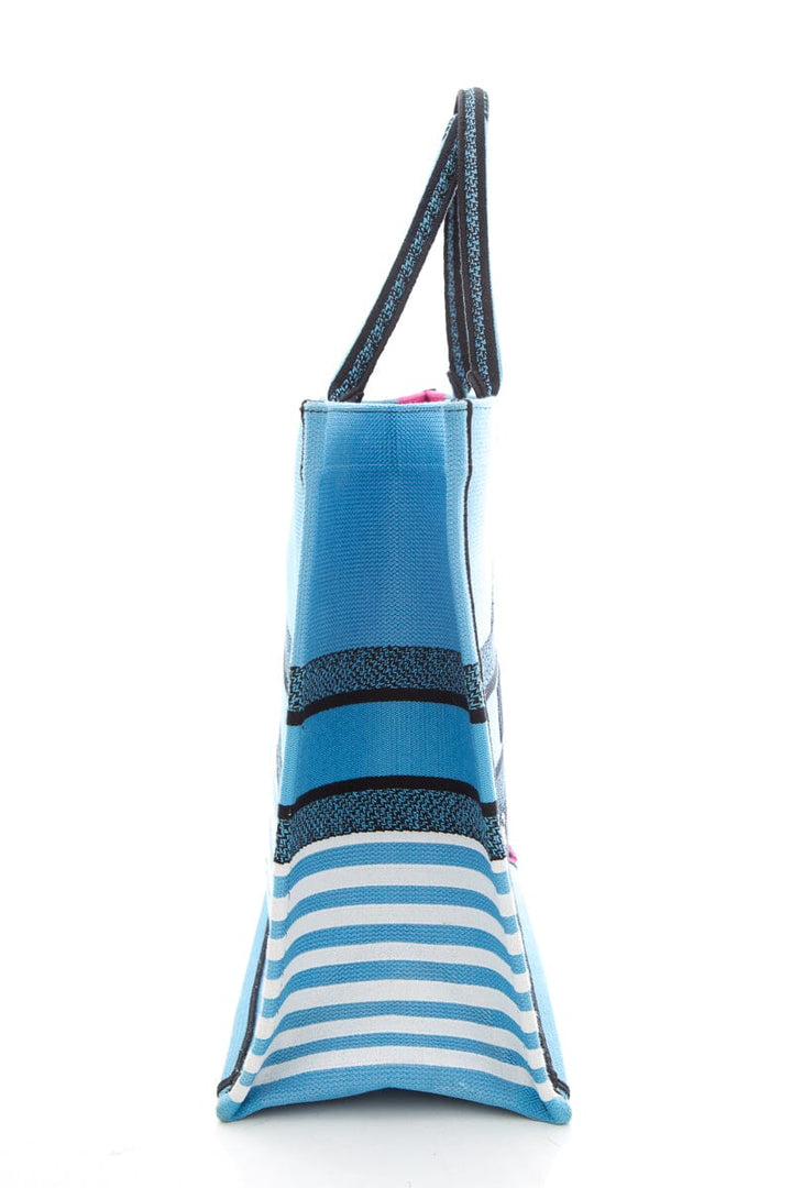 Christian Top quality Dior Pink &  Blue Zebra Printed Book Tote