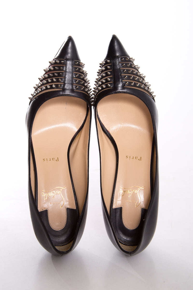 Christian Louboutin Black Studded Heels SZ 38