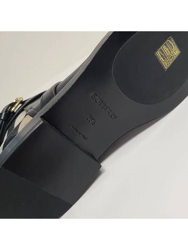 Burberry House Checked Leather Chelsea Boots Black