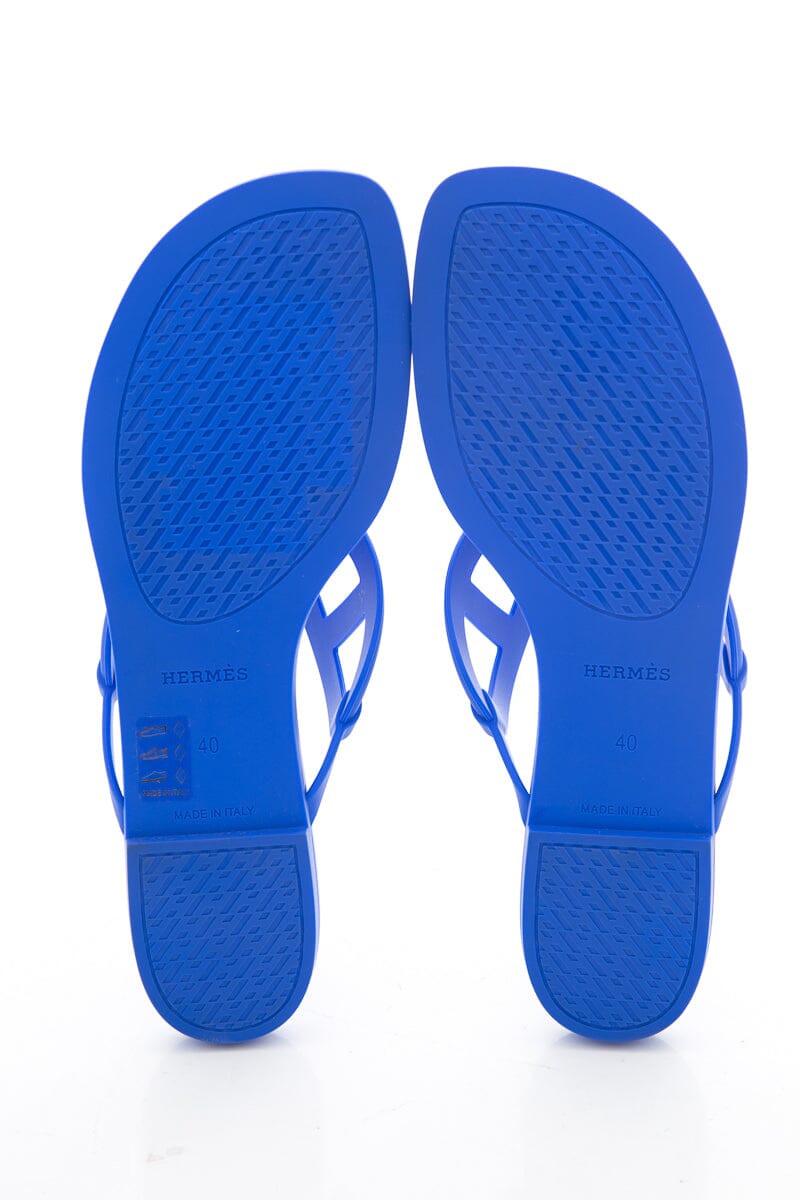 Hermès Blue Egerie Sandals SZ 40