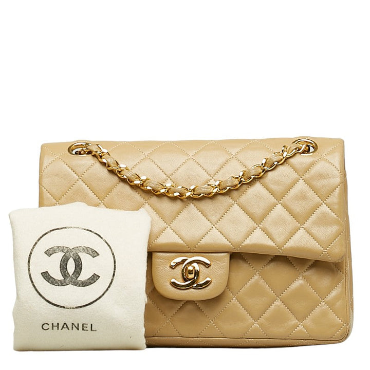 Top Quality Chanel Matrace 23 Cocomark Double Flap Gold  Chain houlder Bag Beige   CHANEL