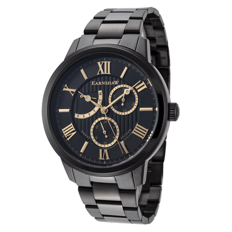 title:Thomas Earnshaw Men's ES-8060-22 Cornwall 42mm Quartz Watch;color:Black
