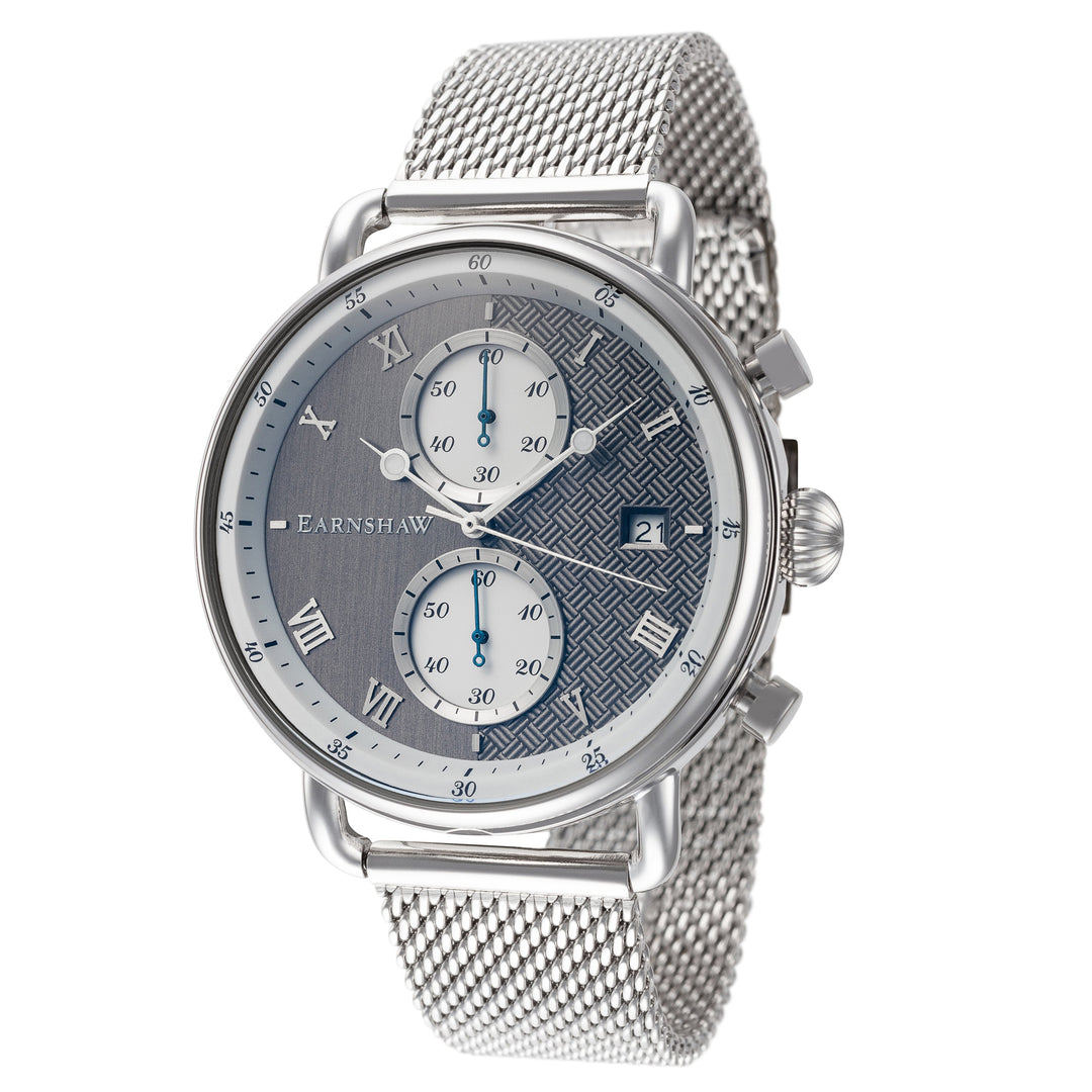 title:Thomas Earnshaw Men's ES-8090-22 Investigator 43mm Quartz Watch;color:Silver