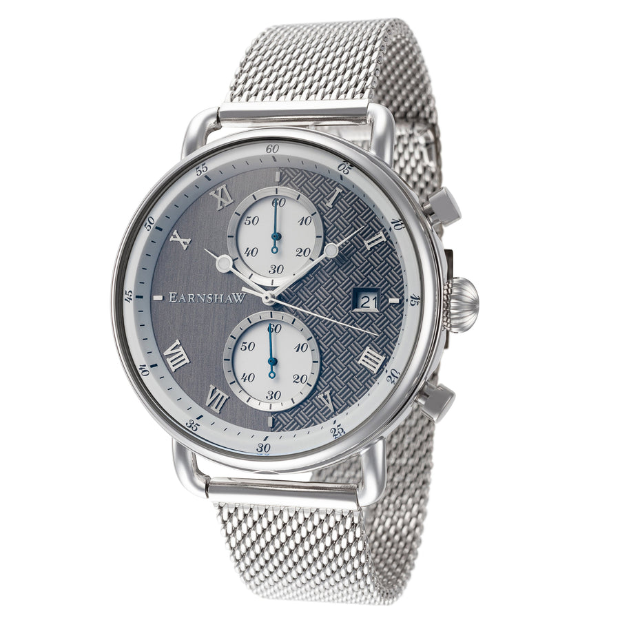 title:Thomas Earnshaw Men's ES-8090-22 Investigator 43mm Quartz Watch;color:Silver