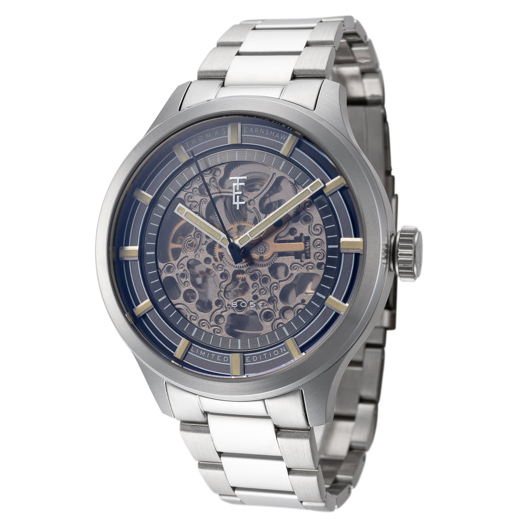 title:Thomas Earnshaw Men's ES-8257-11 Scott 43mm Automatic Watch;color:Silver