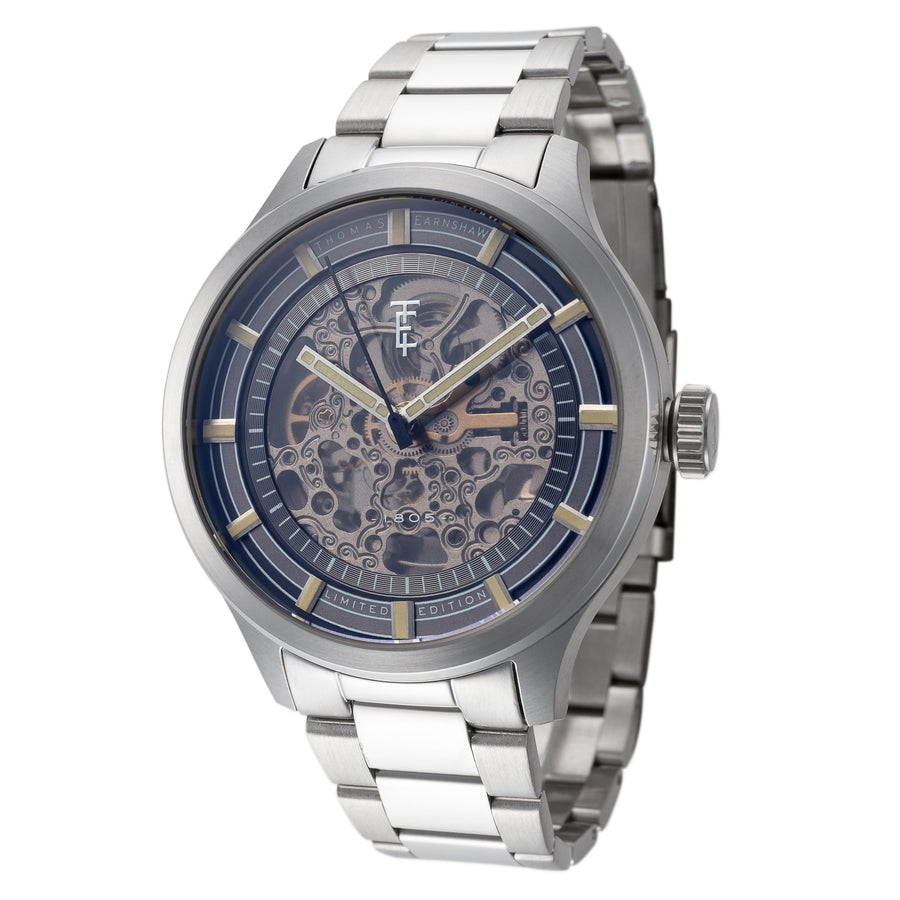 title:Thomas Earnshaw Men's ES-8257-11 Scott 43mm Automatic Watch;color:Silver