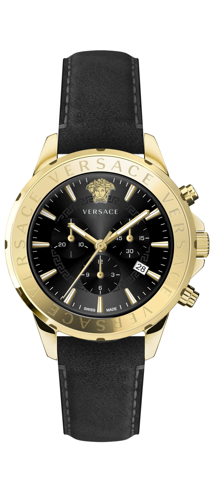 title:Versace Men's VEV600721 Chrono Signature 44mm Quartz Watch;color:Black