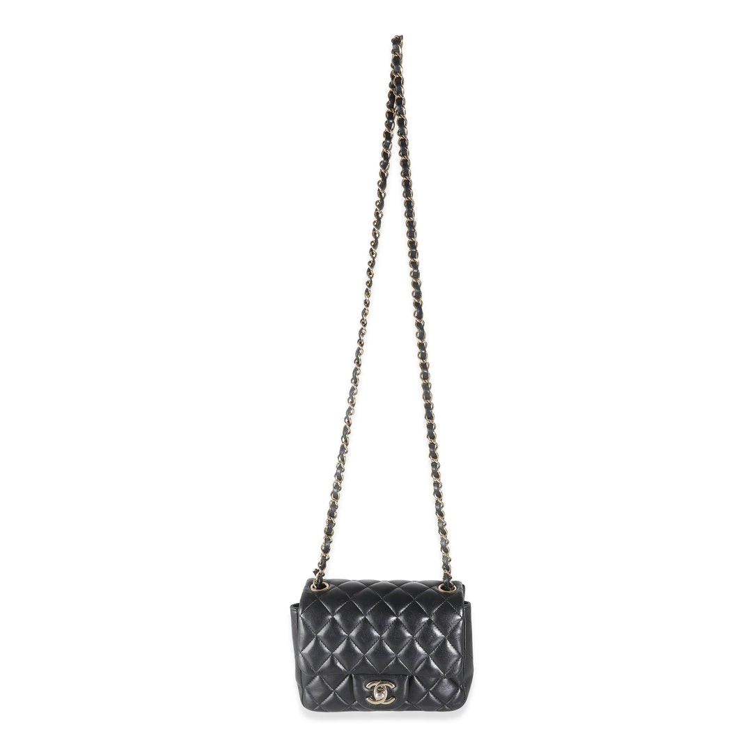 Chanel Black Quilted Lambskin Mini Square New Bag